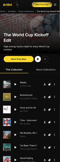 Artlist landing page mobile screenshot
