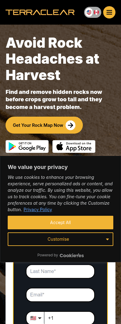 Terraclear landing page mobile screenshot