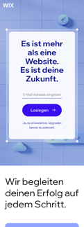 Wix landing page mobile screenshot