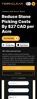 Terraclear landing page mobile screenshot