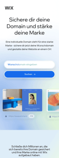 Wix landing page mobile screenshot