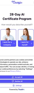 Coursiv landing page mobile screenshot