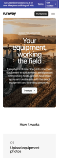 Runwayapp landing page mobile screenshot