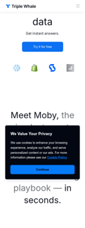 Triple-whale landing page mobile screenshot