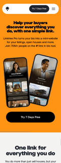 Linktree landing page mobile screenshot