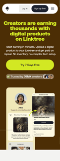 Linktree landing page mobile screenshot