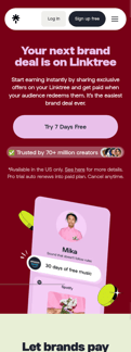 Linktree landing page mobile screenshot