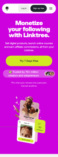 Linktree landing page mobile screenshot