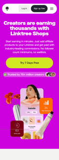 Linktree landing page mobile screenshot