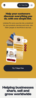 Linktree landing page mobile screenshot