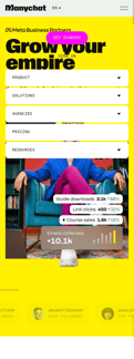 Manychat landing page mobile screenshot