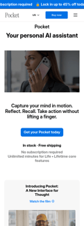 Heypocketai landing page mobile screenshot