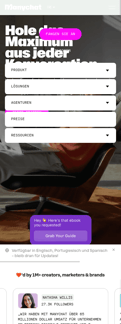 Manychat landing page mobile screenshot