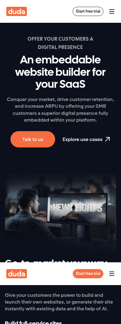 Duda landing page mobile screenshot