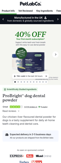 Petlab Co landing page mobile screenshot