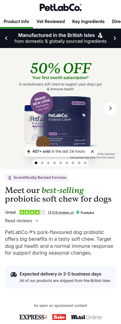 Petlab Co landing page mobile screenshot