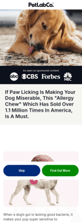 Petlab Co landing page mobile screenshot