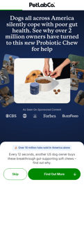 Petlab Co landing page mobile screenshot