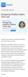 Calm landing page mobile screenshot