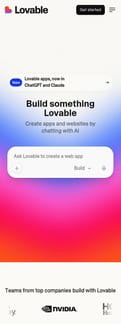 Lovable landing page mobile screenshot