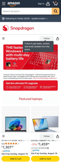 Snapdragon landing page mobile screenshot