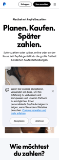 Paypal landing page mobile screenshot