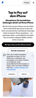 Paypal landing page mobile screenshot