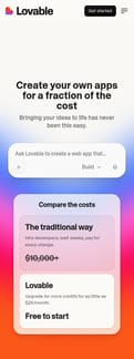 Lovable landing page mobile screenshot