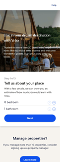 Vrbo landing page mobile screenshot