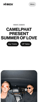 Hi-ibiza landing page mobile screenshot
