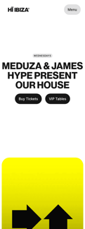 Hi-ibiza landing page mobile screenshot