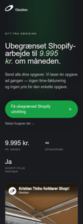 Obsidian landing page mobile screenshot