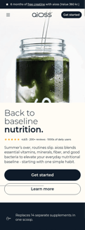 Aioss landing page mobile screenshot