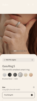 ŌURA landing page mobile screenshot