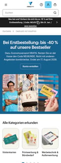 Vistaprint landing page mobile screenshot