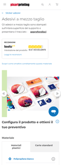 Pixartprinting landing page mobile screenshot