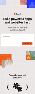 Base44 landing page mobile screenshot