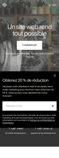Squarespace landing page mobile screenshot