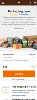 Sticker mule landing page mobile screenshot
