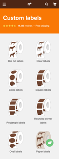 Sticker mule landing page mobile screenshot