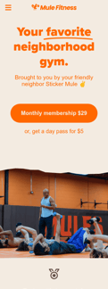 Sticker mule landing page mobile screenshot