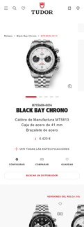 Tudor Watch landing page mobile screenshot