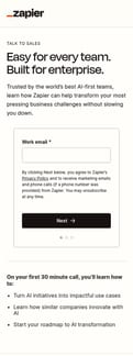 Zapier landing page mobile screenshot