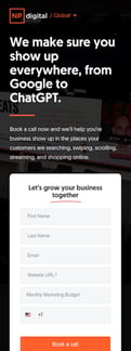 Npdigital landing page mobile screenshot