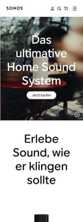 Sonos landing page mobile screenshot