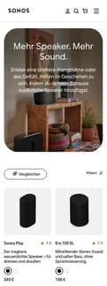 Sonos landing page mobile screenshot
