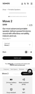 Sonos landing page mobile screenshot