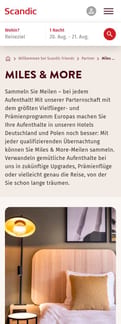 Scandic landing page mobile screenshot