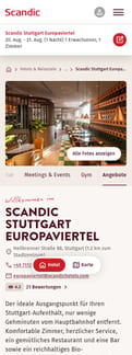 Scandic landing page mobile screenshot