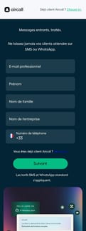 Aircall landing page mobile screenshot
